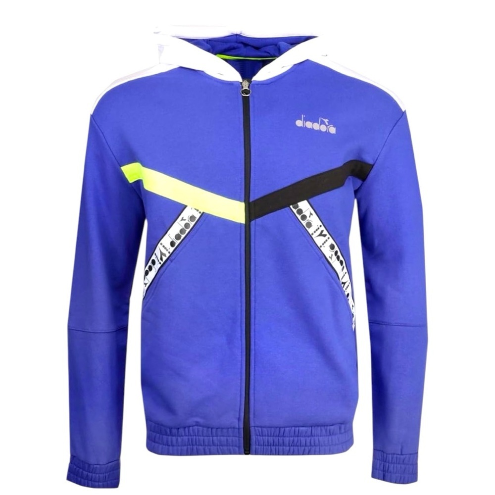 DIADORA HD Sweat Be One Full Zip Blue Hoodie Casual Activewear Mens Size XS - Picture 9 of 10
